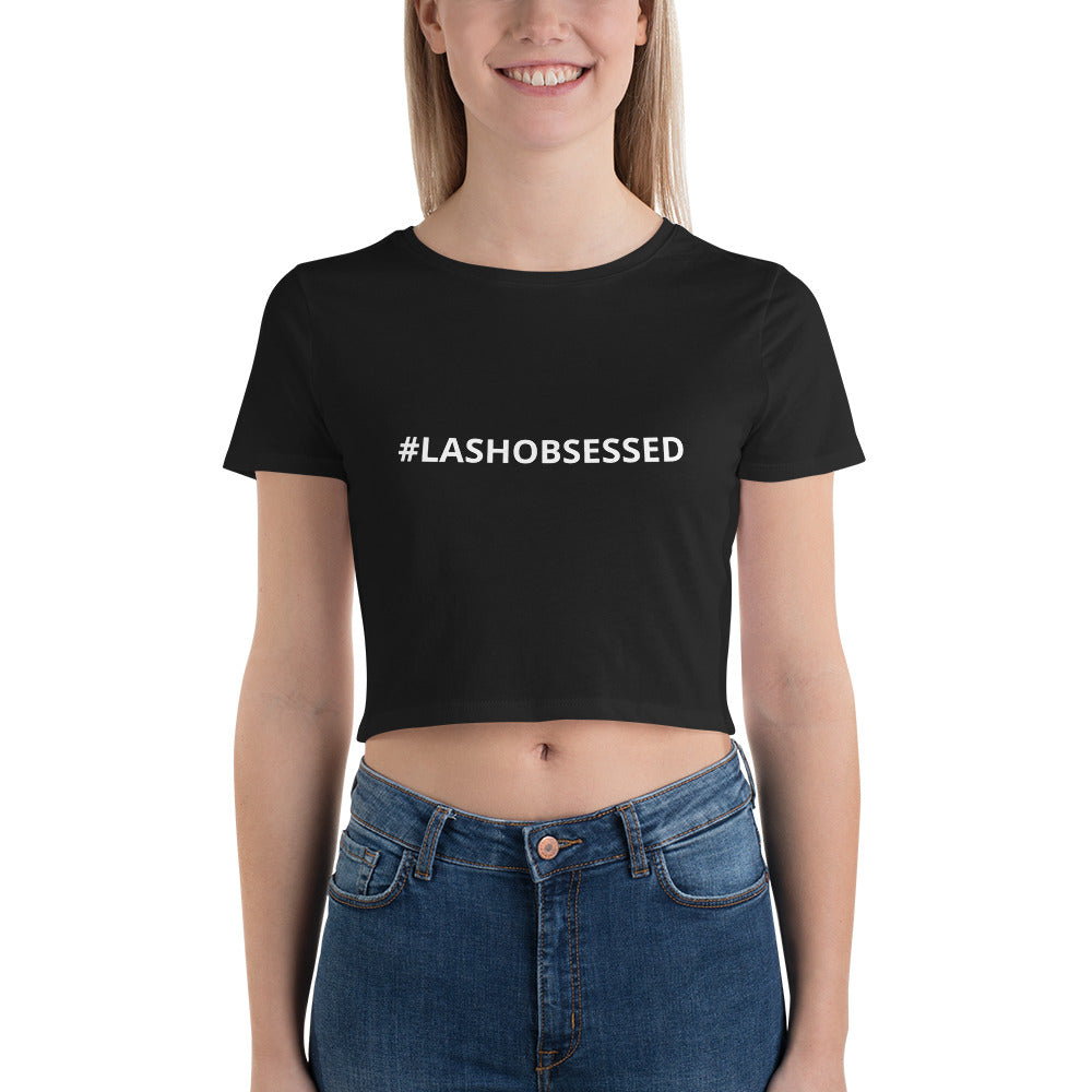 #lashobsessed Women’s Crop Tee - Clothes For The Lash Obsesssed - Lash Wear - LAshX - Healthier Lash Extensions Better Lash Retention